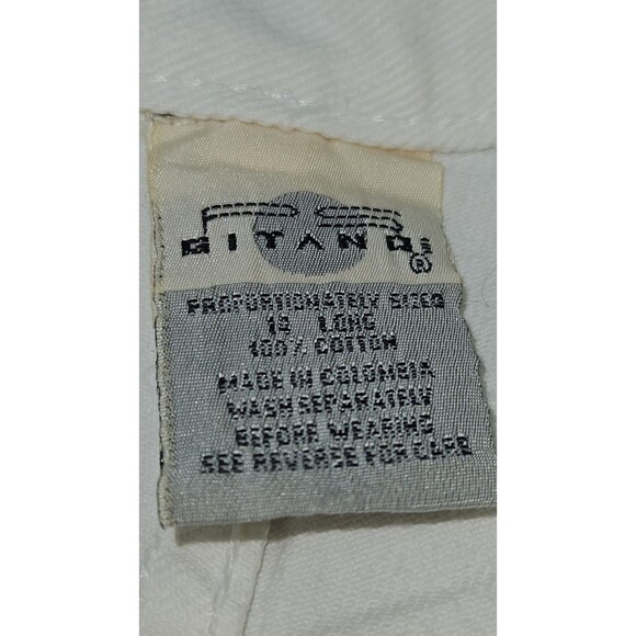 Vintage Gitano White Denim Jeans 14 long Women high Rise tapered leg - Picture 8 of 14